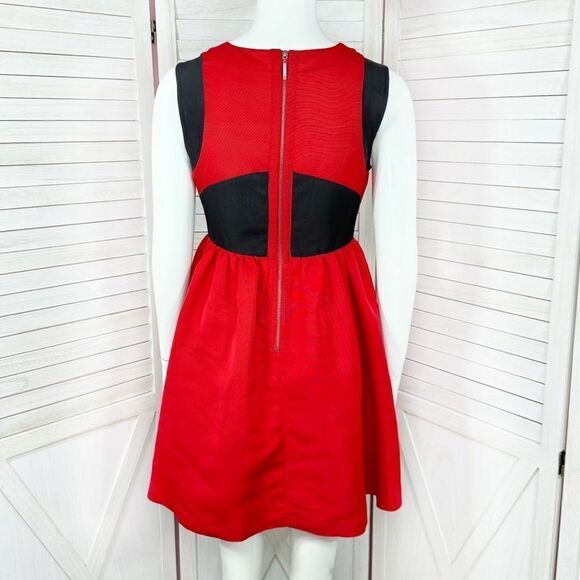 Prabal Gurung Target Colorblock Fit And Flare Sleeveless Party Mini Dress Red 2 - Picture 5 of 14
